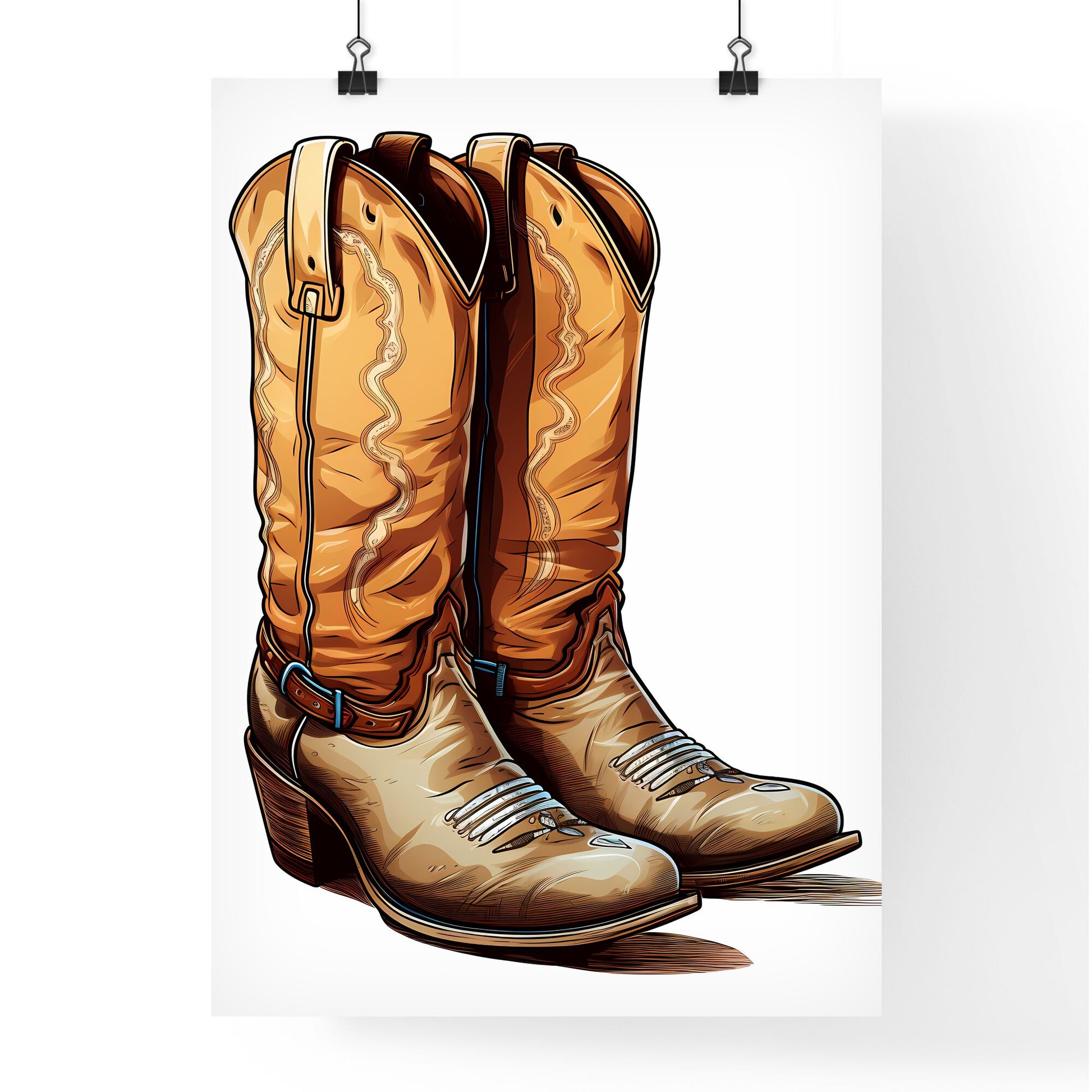 Pair Of Cowboy Boots Art Print Default Title