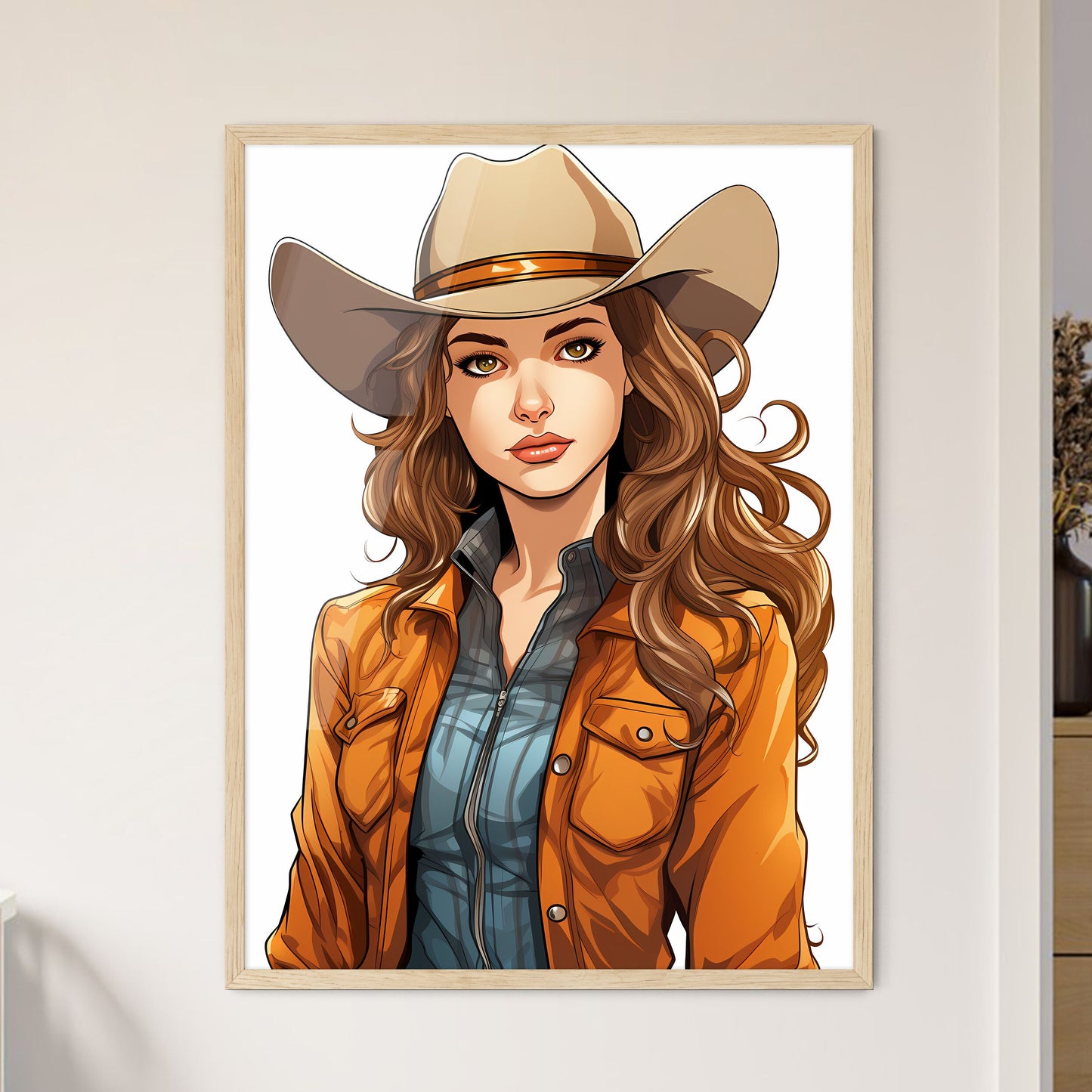 Woman Wearing A Cowboy Hat Art Print Default Title