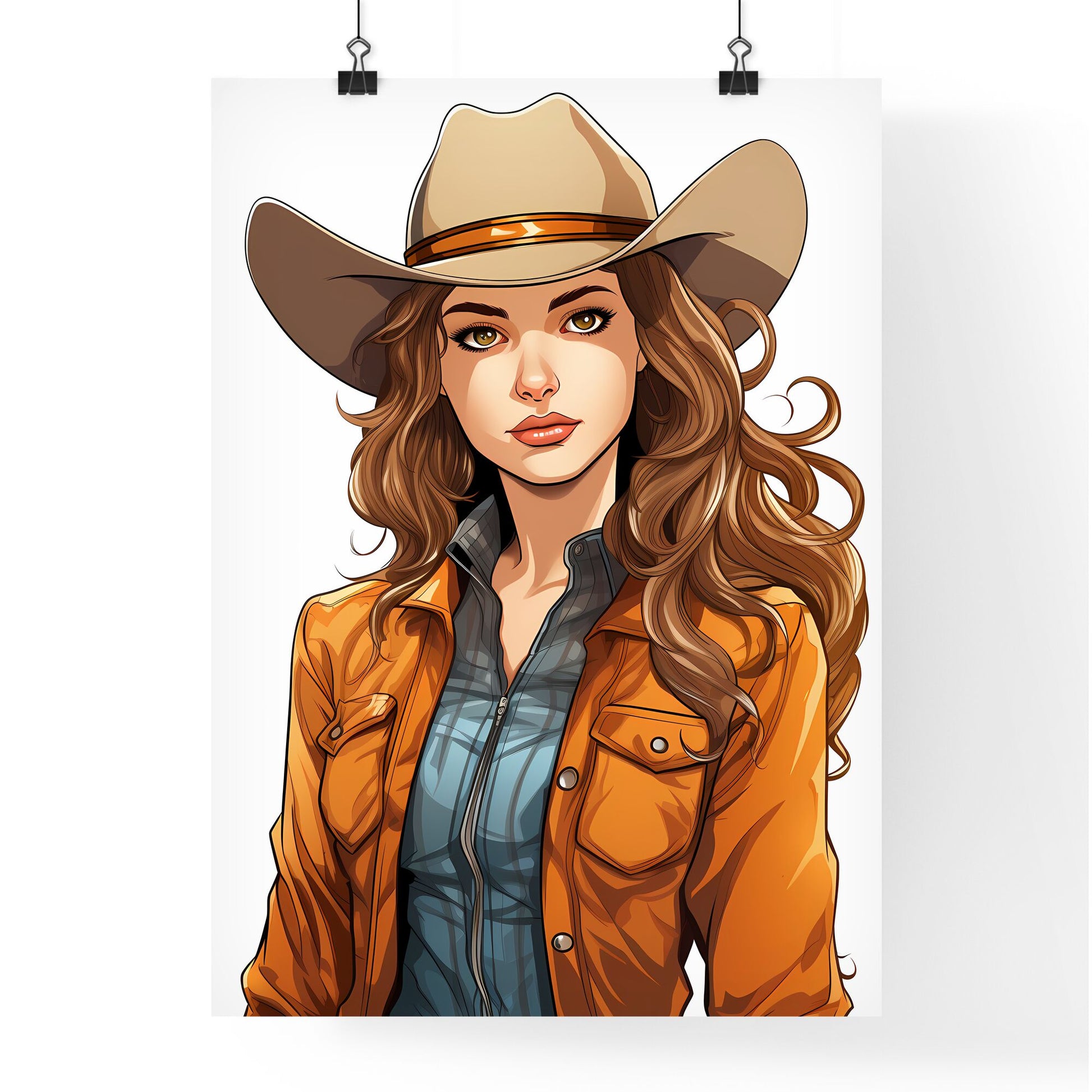 Woman Wearing A Cowboy Hat Art Print Default Title