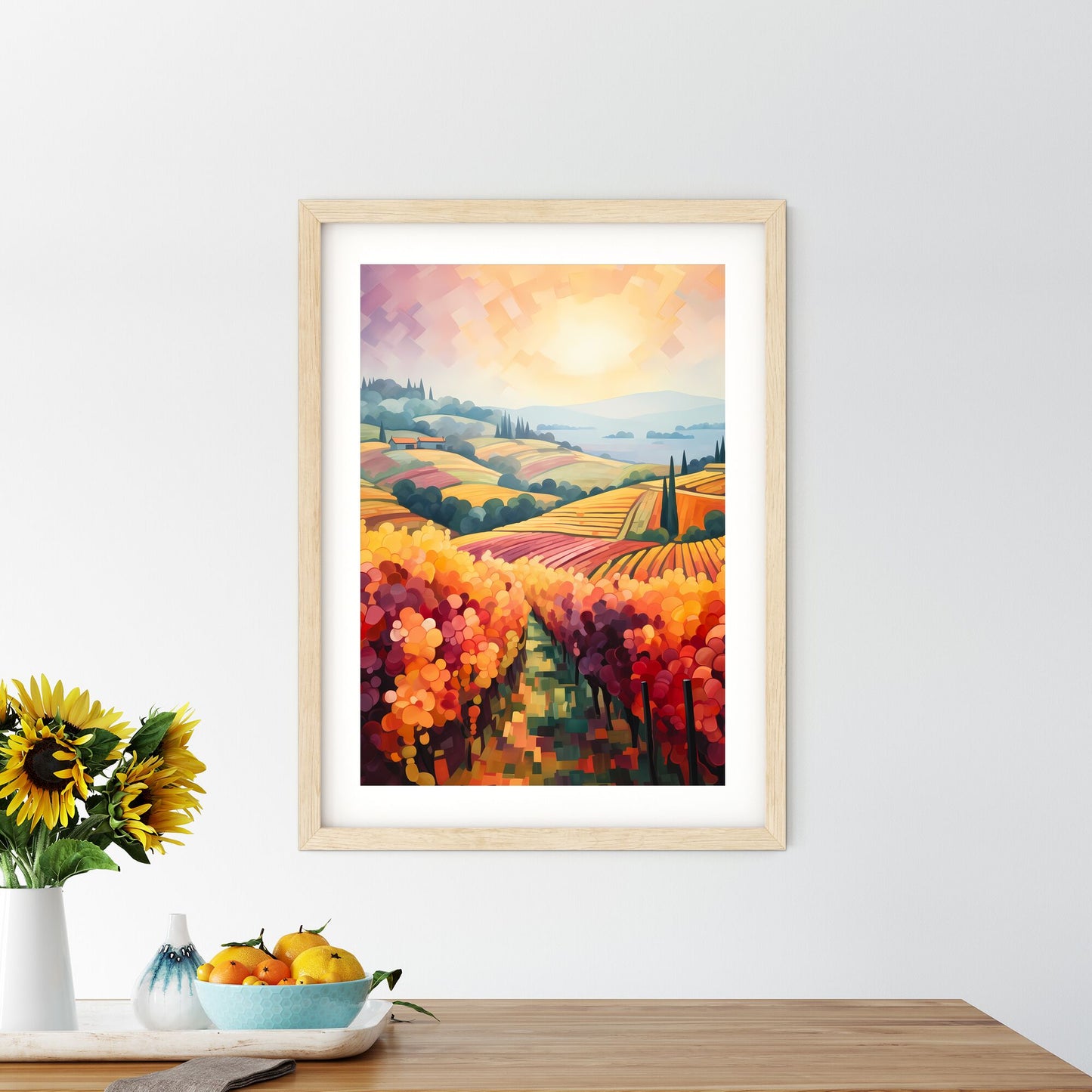 Painting Of A Landscape With Trees And Hills Art Print Default Title