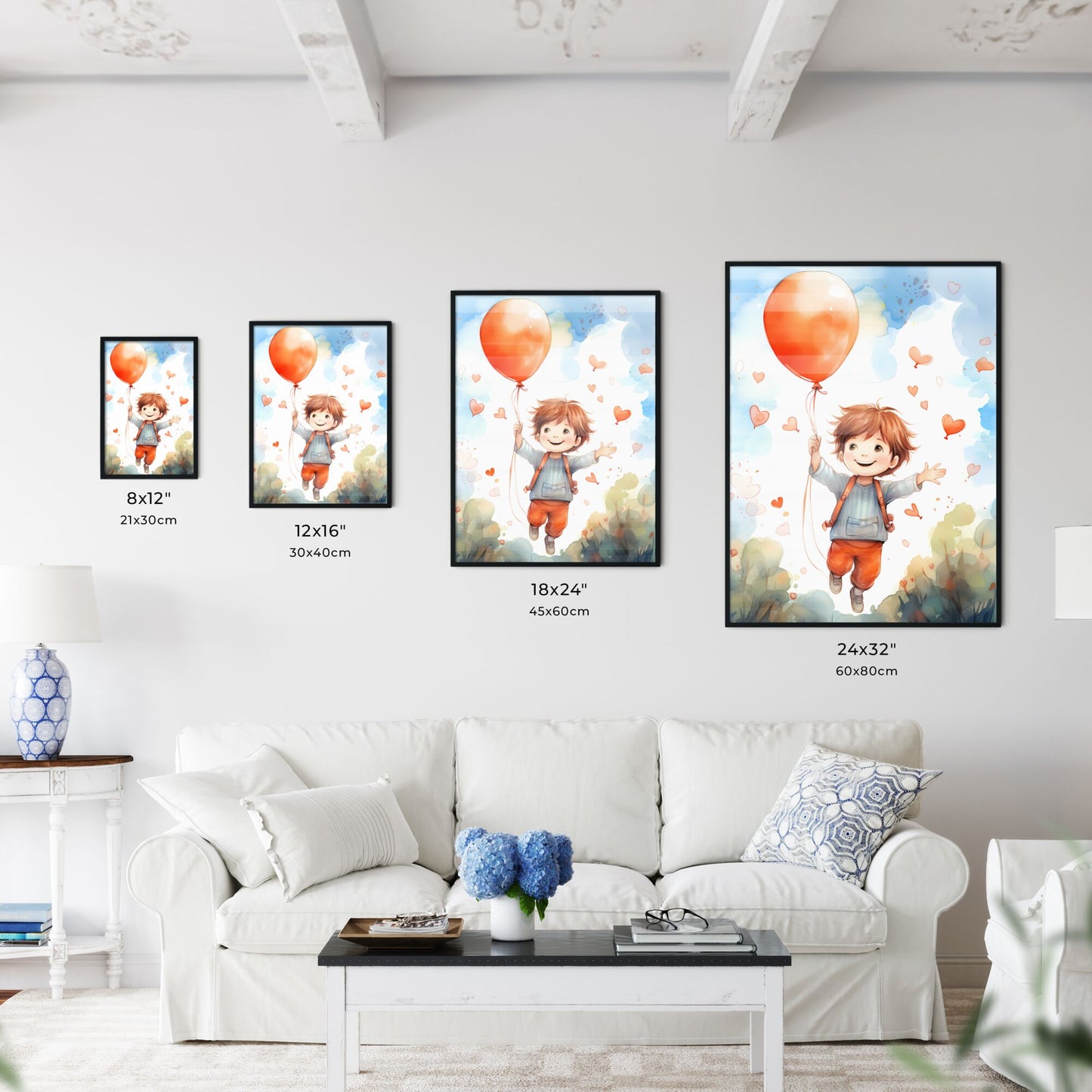 A Child Holding A Balloon Art Print Default Title