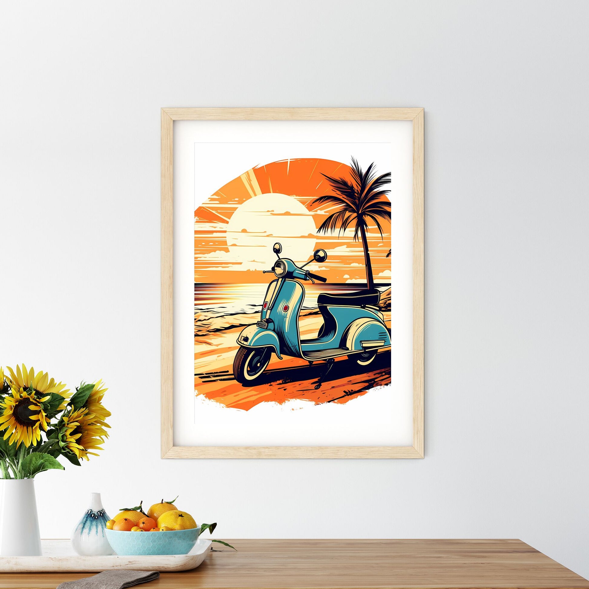 A Scooter On A Beach Art Print Default Title