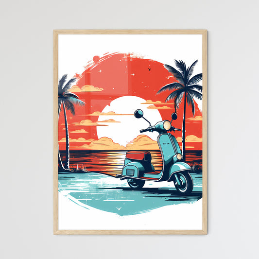 A Scooter On A Beach Art Print Default Title