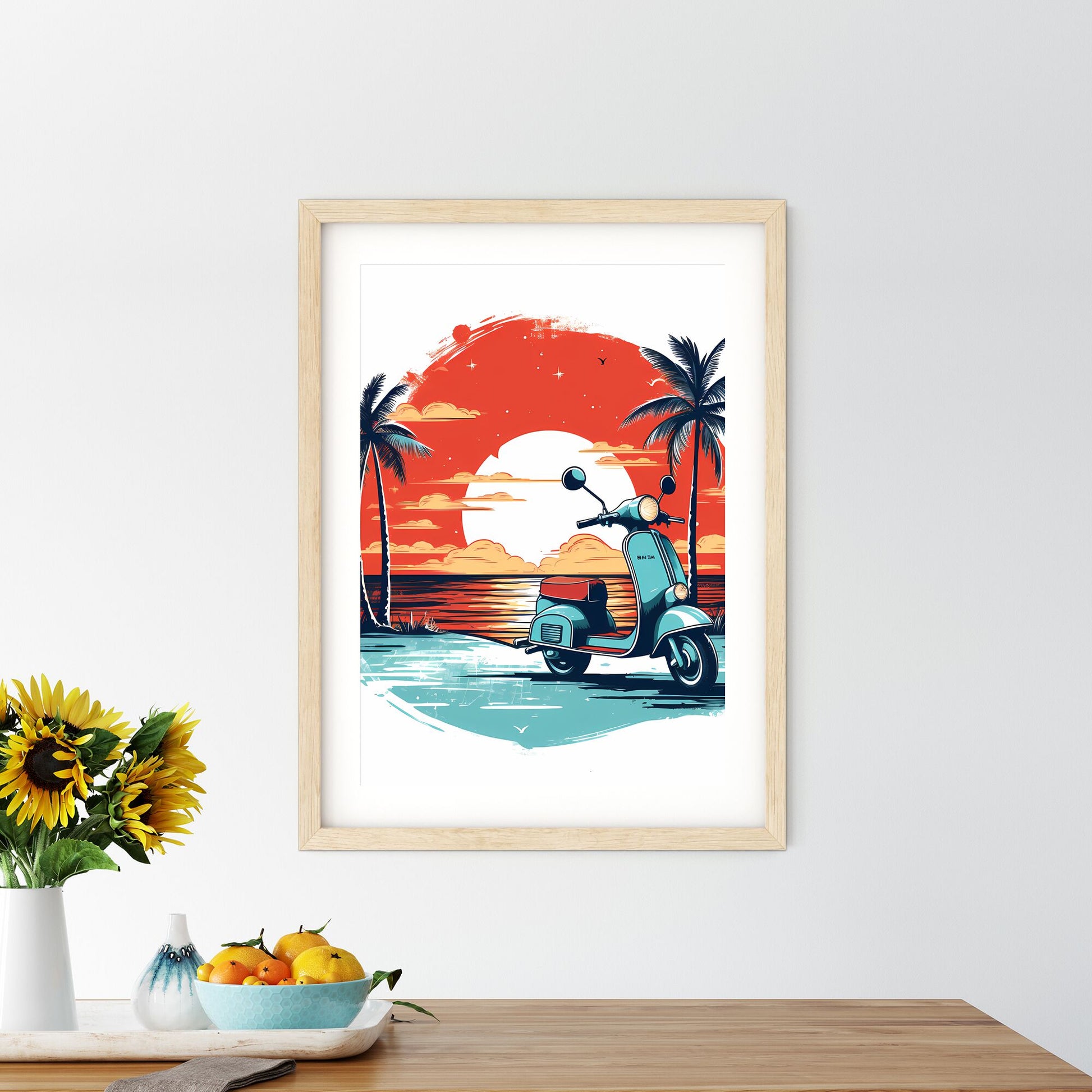 A Scooter On A Beach Art Print Default Title