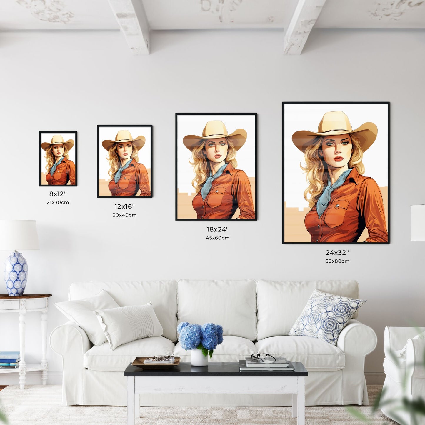 A Woman Wearing A Cowboy Hat Art Print Default Title