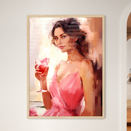 A Woman Holding A Glass Of Wine Art Print Default Title