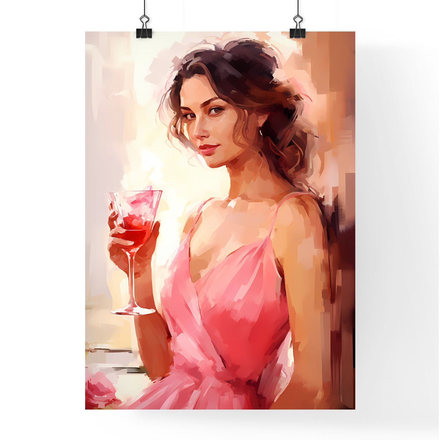 A Woman Holding A Glass Of Wine Art Print Default Title