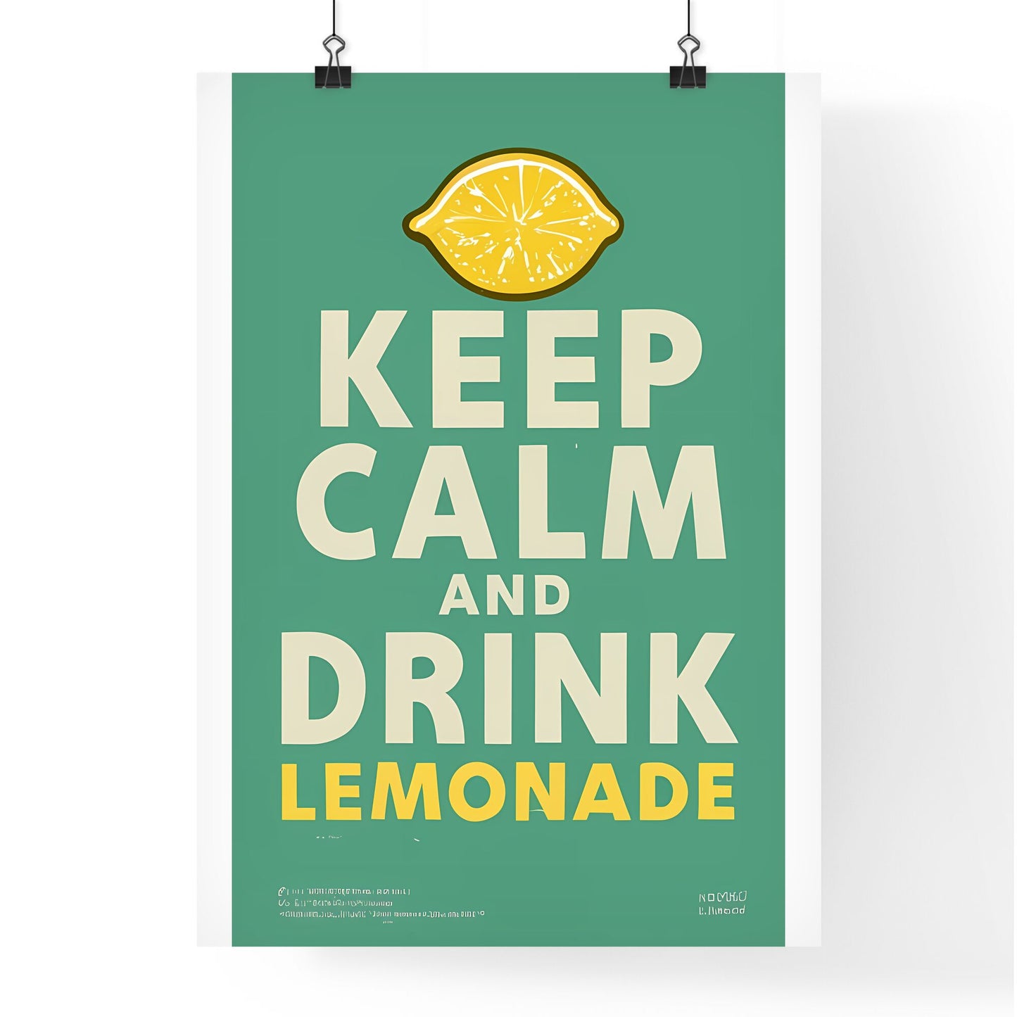 Keep Calm And Drink Lemonade - A Poster With A Lemon Slice Art Print Default Title