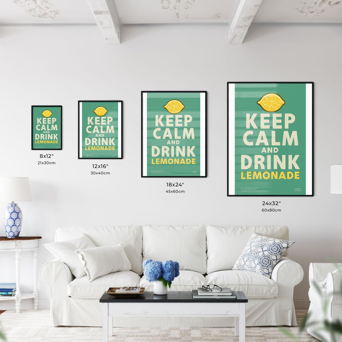 Keep Calm And Drink Lemonade - A Poster With A Lemon Slice Art Print Default Title