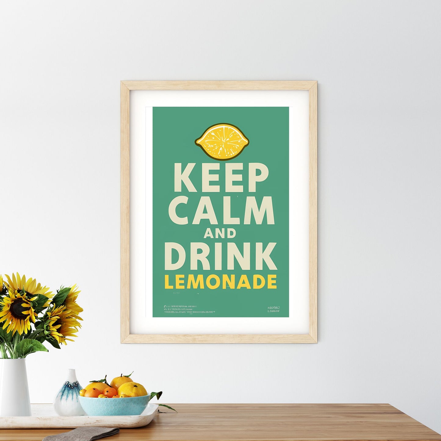 Keep Calm And Drink Lemonade - A Poster With A Lemon Slice Art Print Default Title