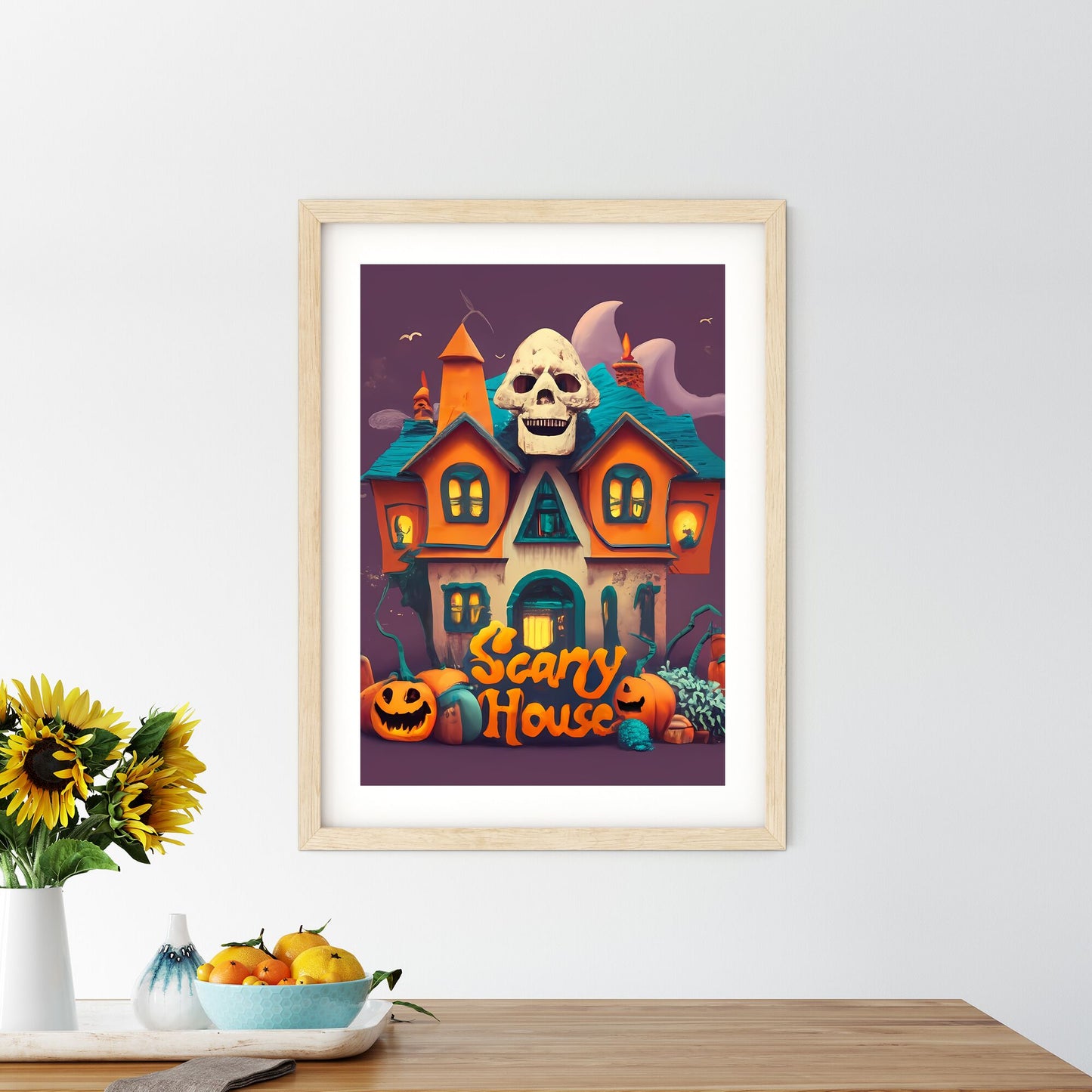 Scary House - A House With A Skull On Top Of It Art Print Default Title