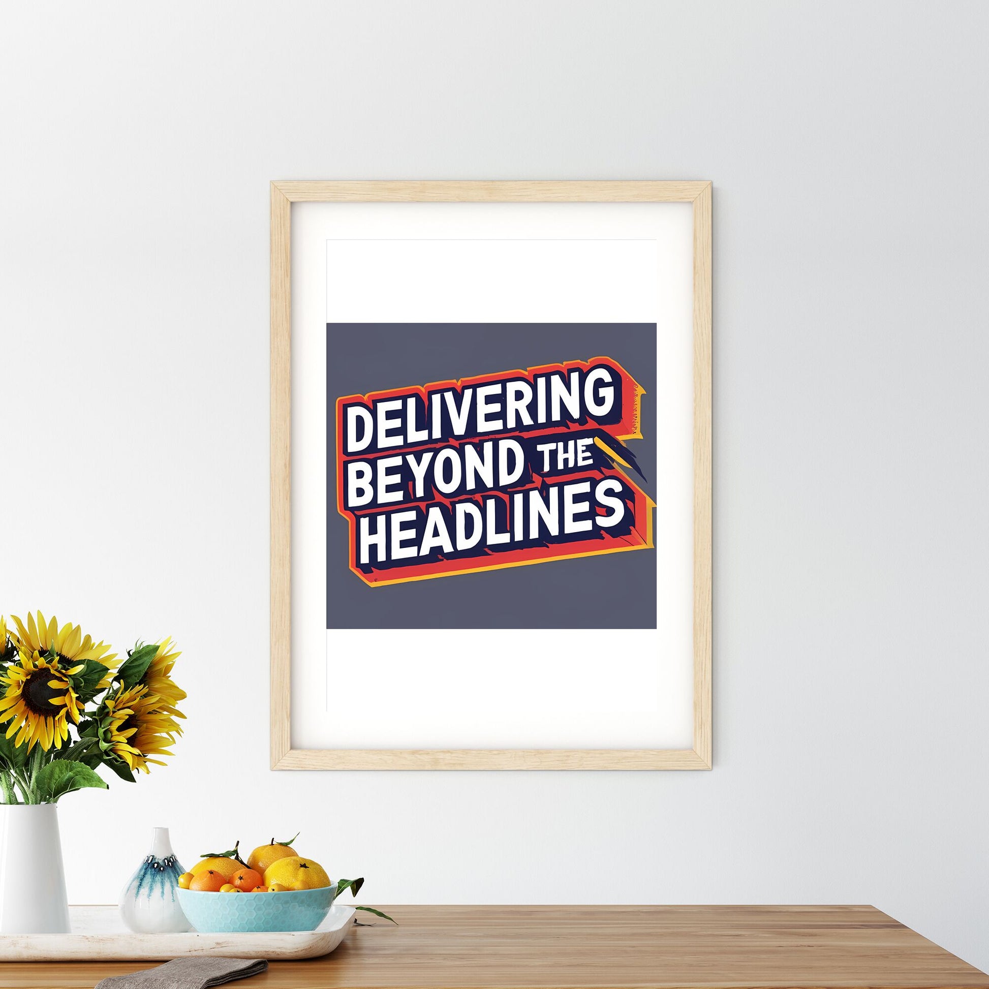 Delivering Beyond The Headlines - A Logo With White Text Art Print Default Title