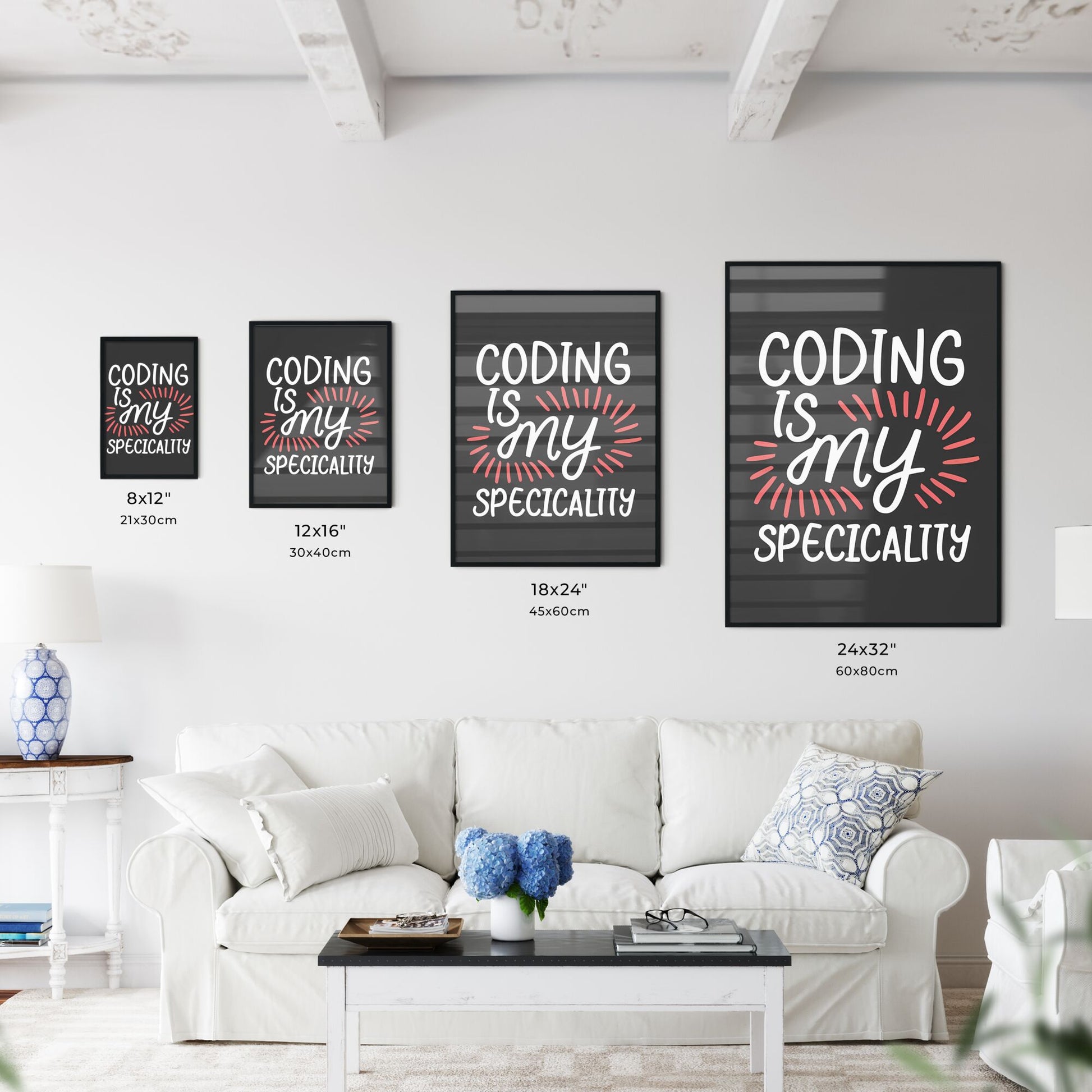 Coming Is My Specicality - A Black Background With White Text Art Print Default Title