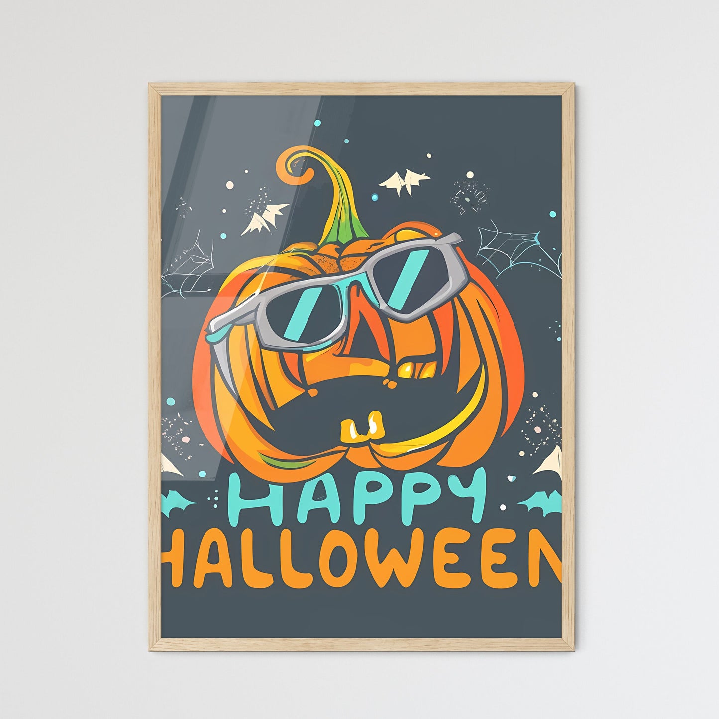 Happy Halloween - A Pumpkin Wearing Sunglasses Art Print Default Title