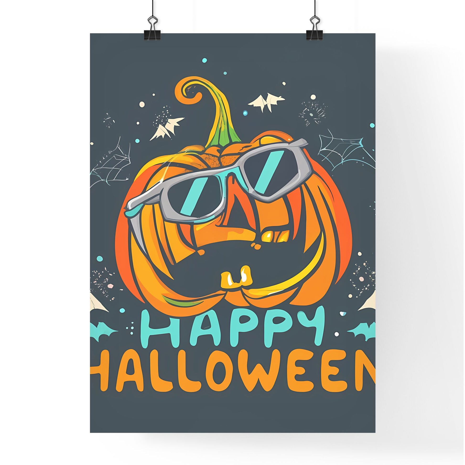 Happy Halloween - A Pumpkin Wearing Sunglasses Art Print Default Title