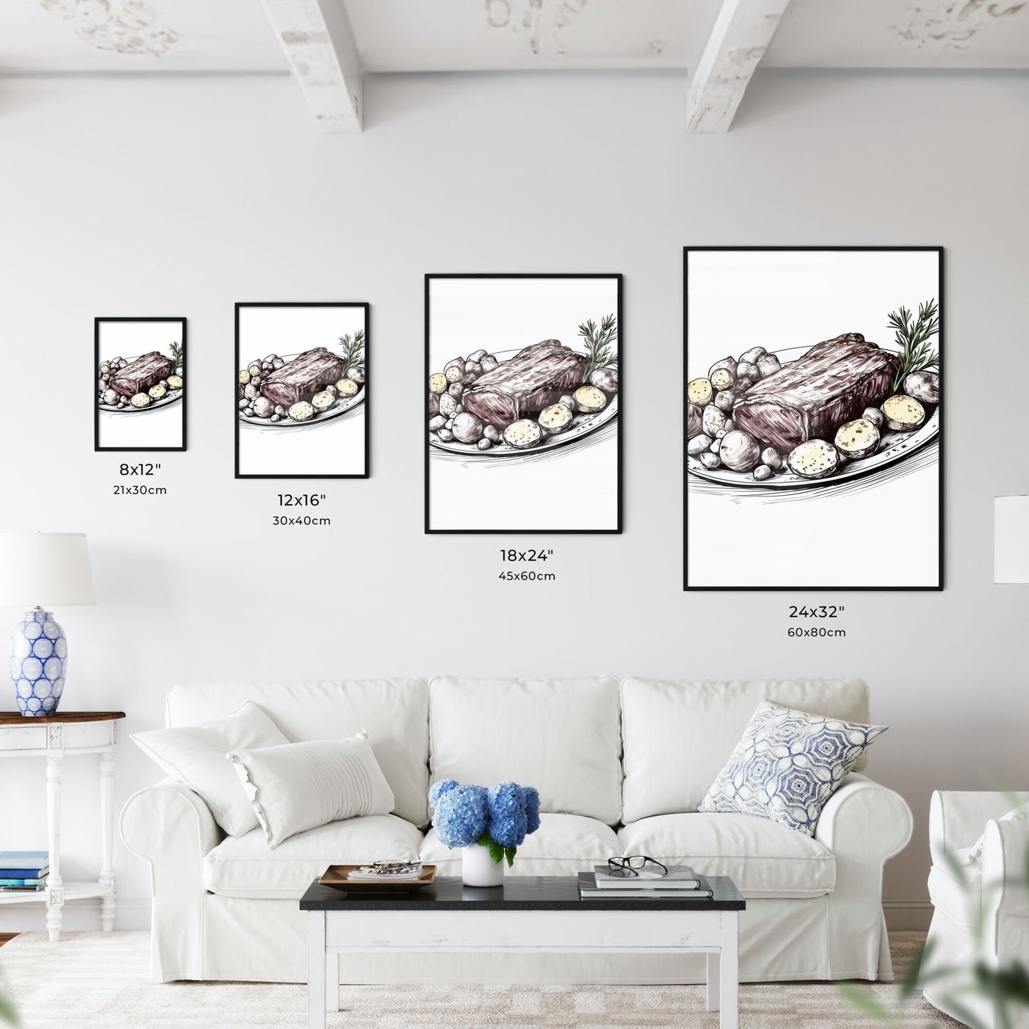 Plate Of Meat And Potatoes Art Print Default Title