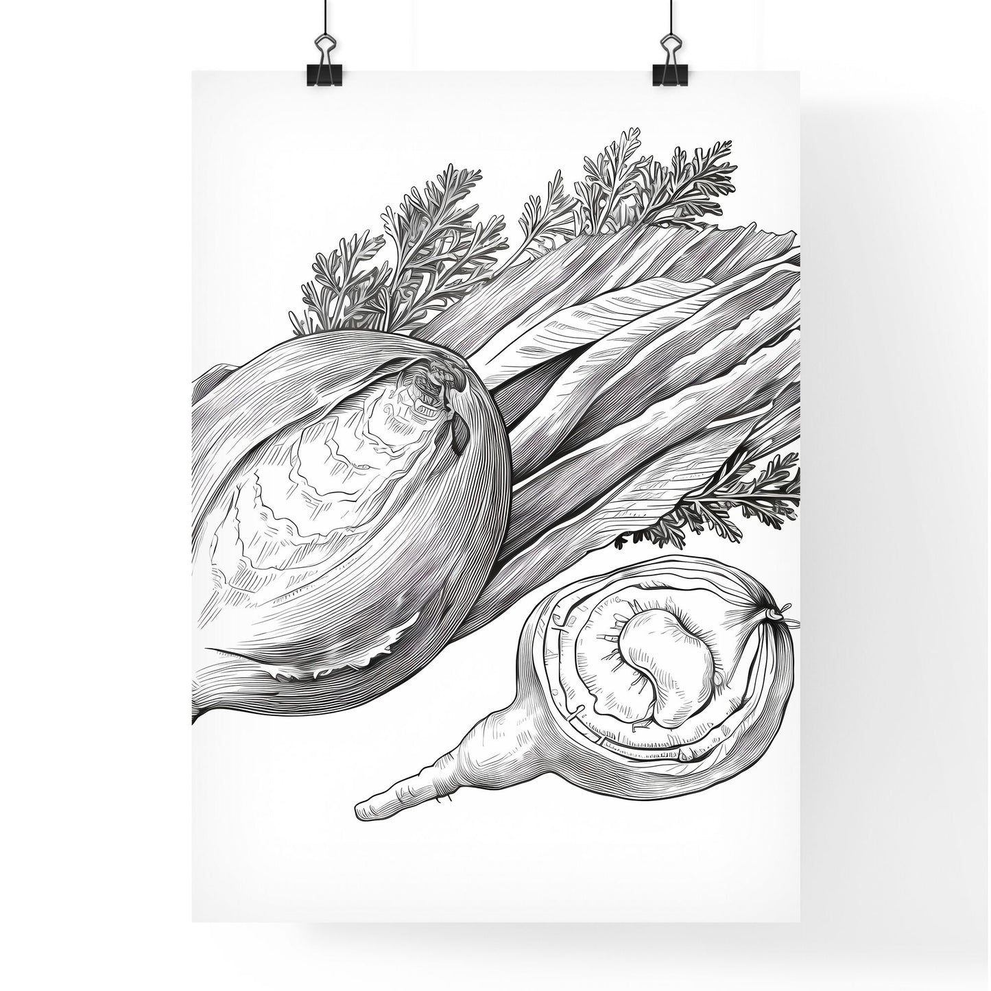 Drawing Of A Vegetable Art Print Default Title