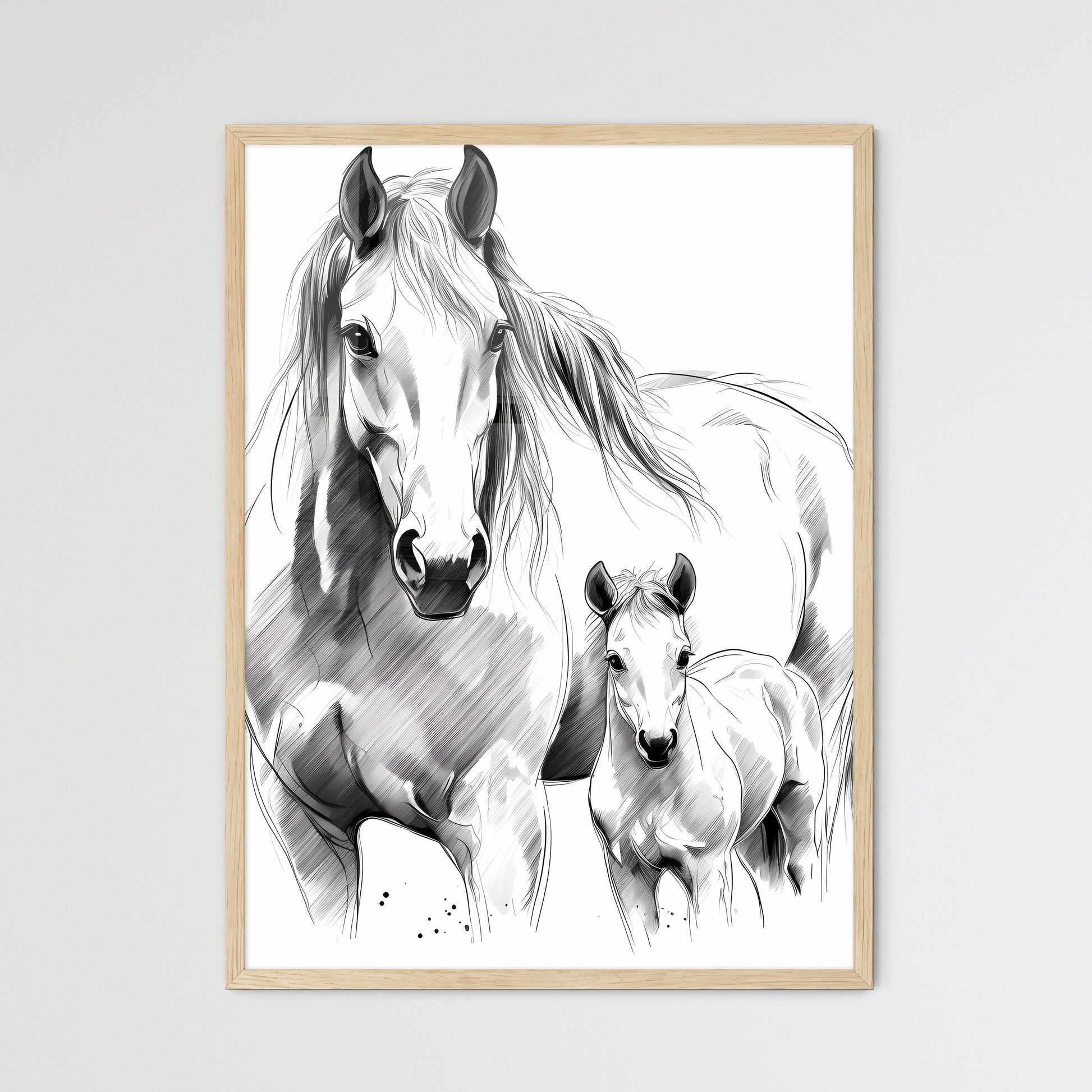 Horse And A Foal Art Print Default Title