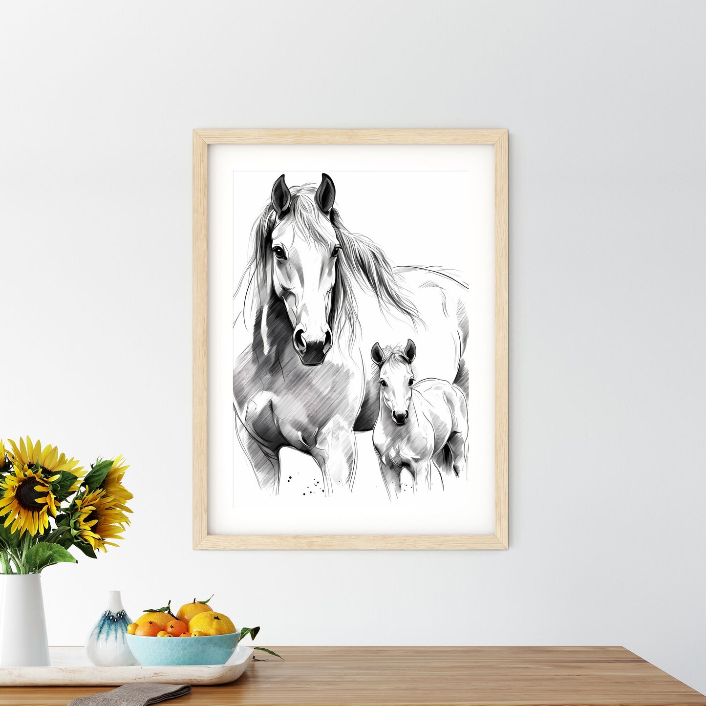 Horse And A Foal Art Print Default Title