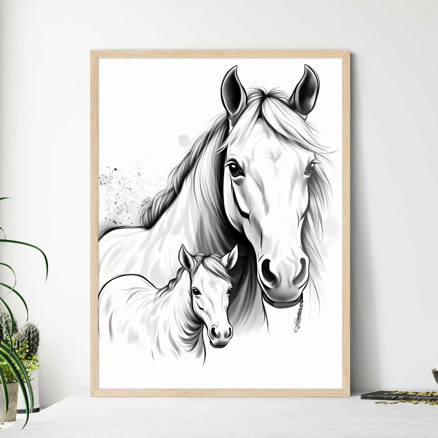 Horse And A Foal Art Print Default Title