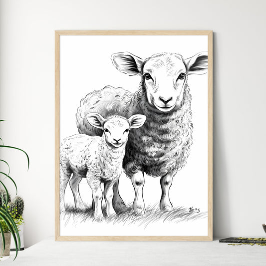 Sheep Standing Next To Each Other Art Print Default Title
