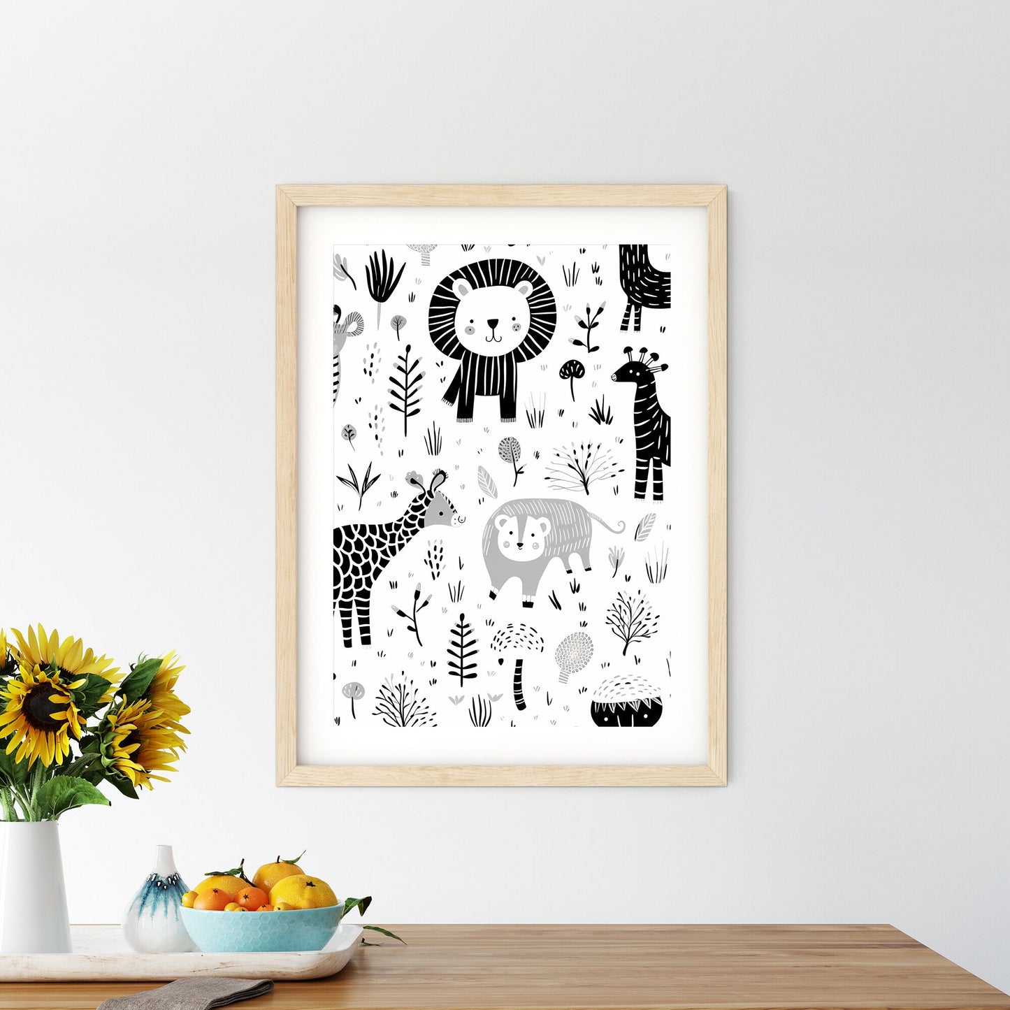 Pattern Of Animals And Plants Art Print Default Title