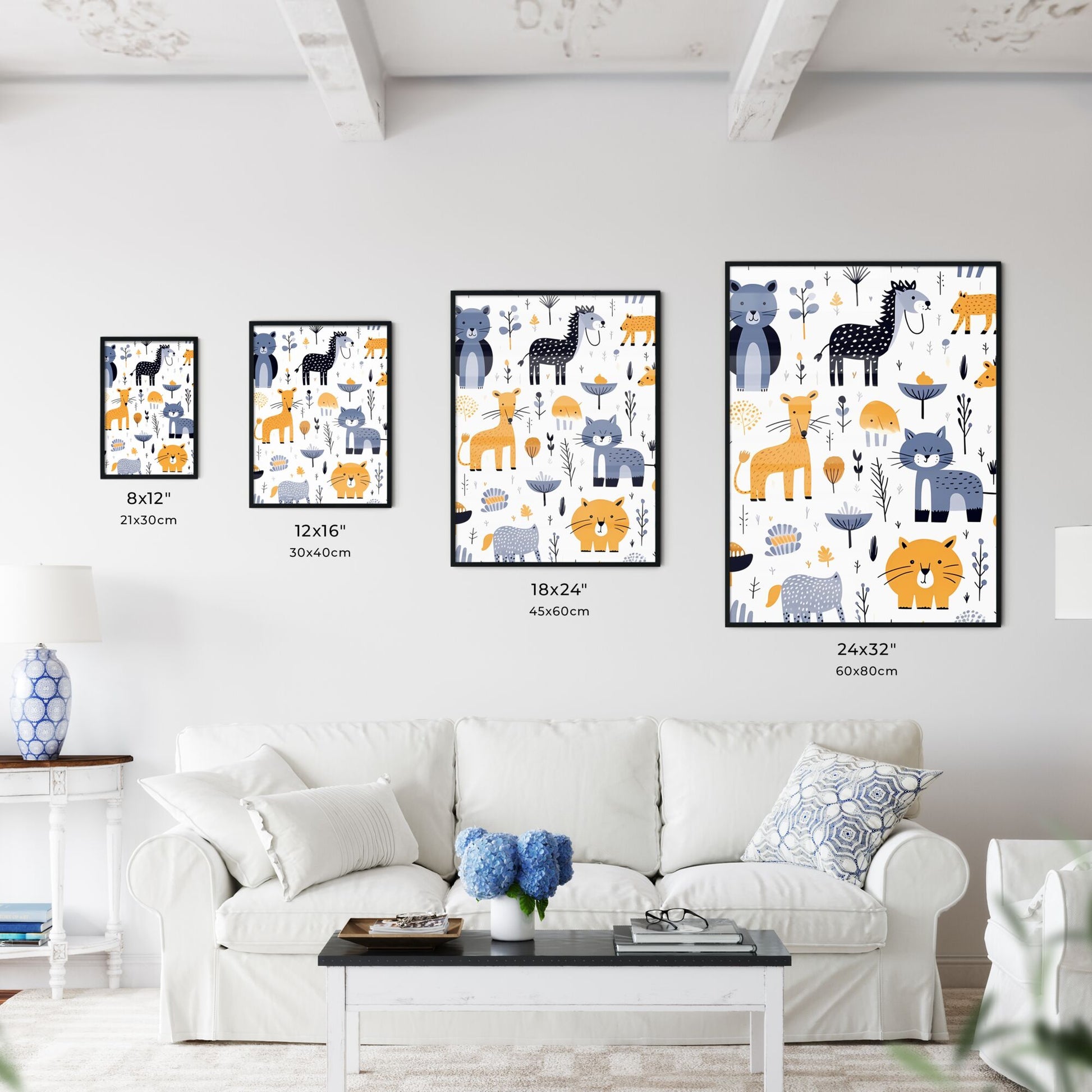 Pattern Of Animals And Plants Art Print Default Title