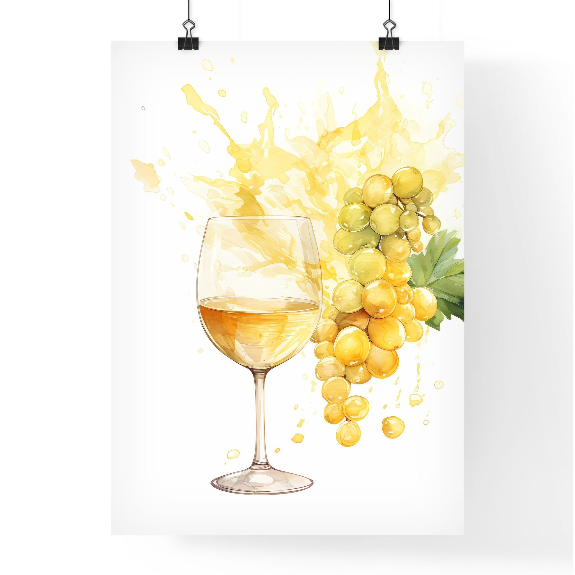 Glass Of Wine And Grapes Art Print Default Title