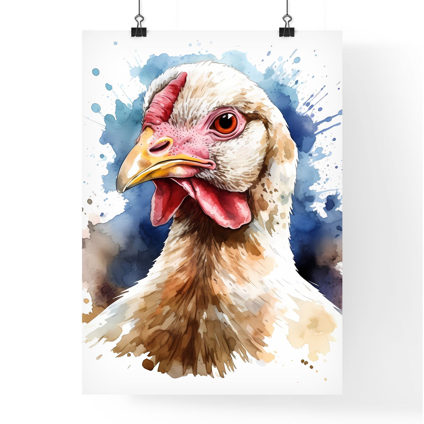 Watercolor Of A Chicken Art Print Default Title