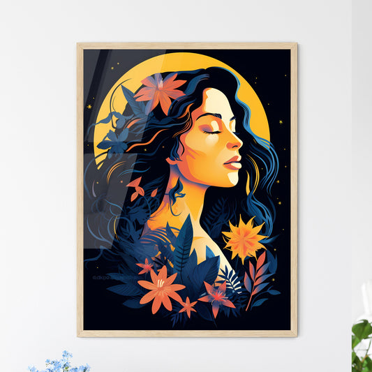 Woman With Flowers In Her Hair Art Print Default Title