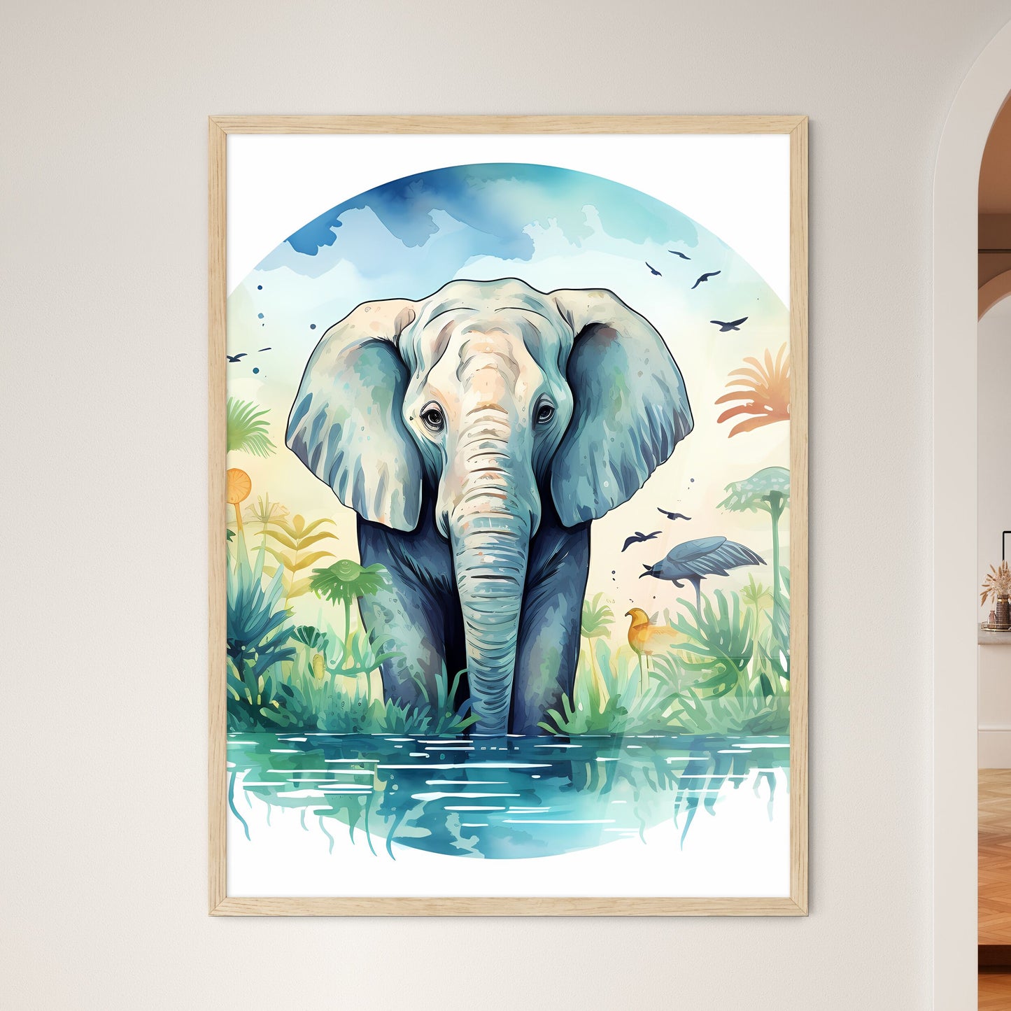 An Elephant In The Water Art Print Default Title