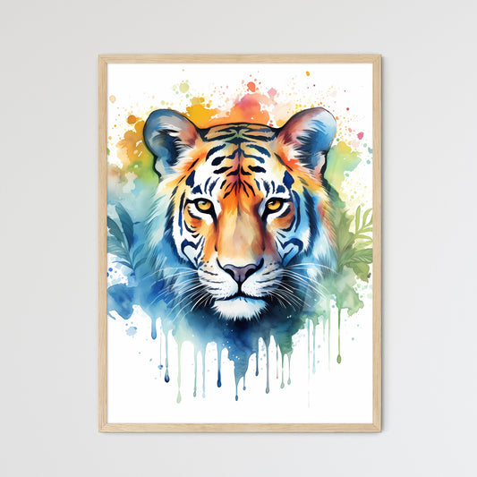 Tiger With Colorful Splashes  Wall Art