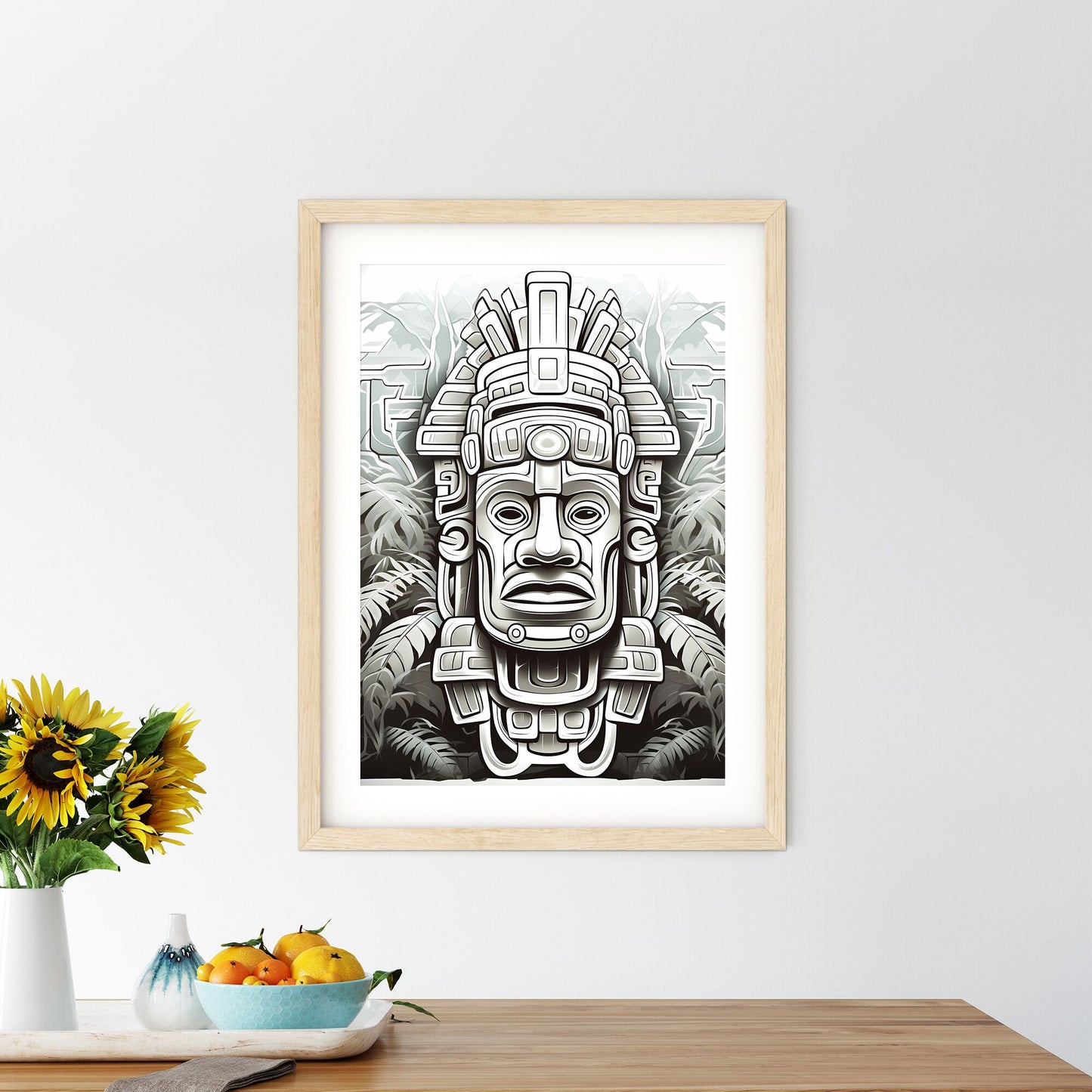 Statue Of A Man In A Jungle Art Print Default Title