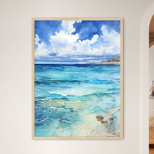 Water Painting Of A Beach And Blue Sky Art Print Default Title