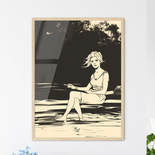 Woman Sitting In Water Art Print Default Title