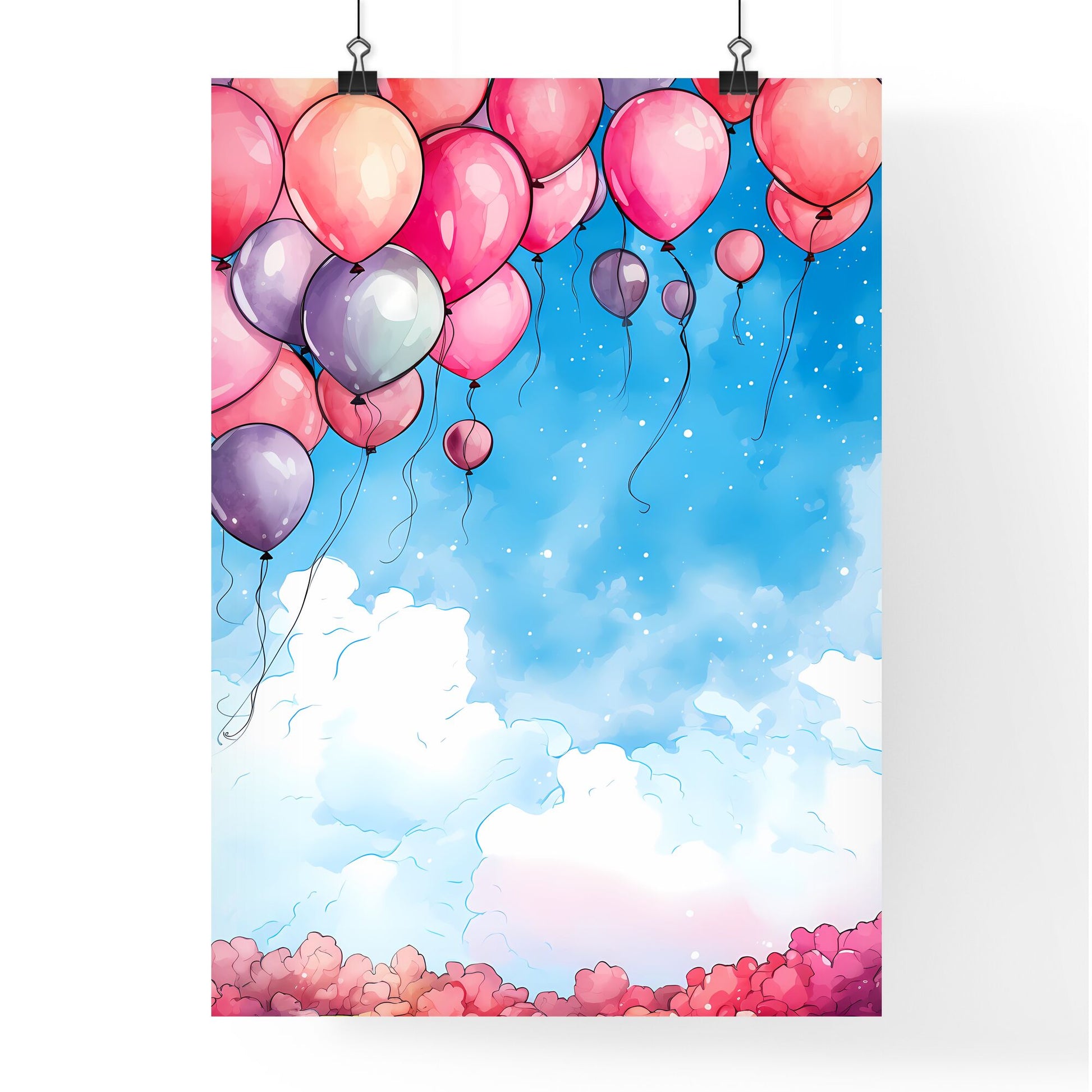 Group Of Balloons In The Sky Art Print Default Title