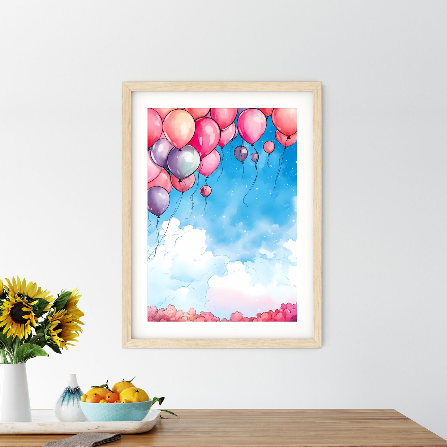 Group Of Balloons In The Sky Art Print Default Title