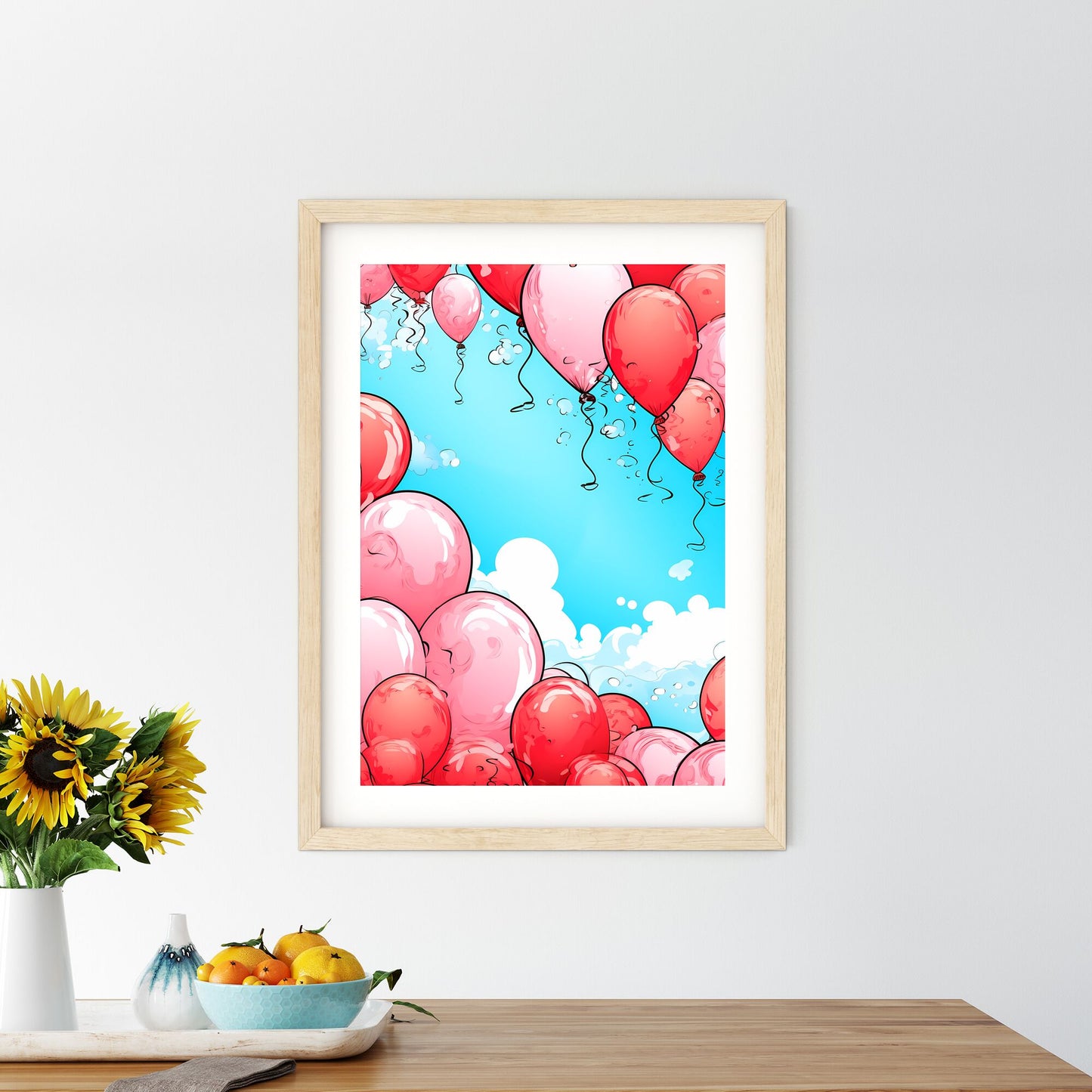 Group Of Balloons In The Sky Art Print Default Title