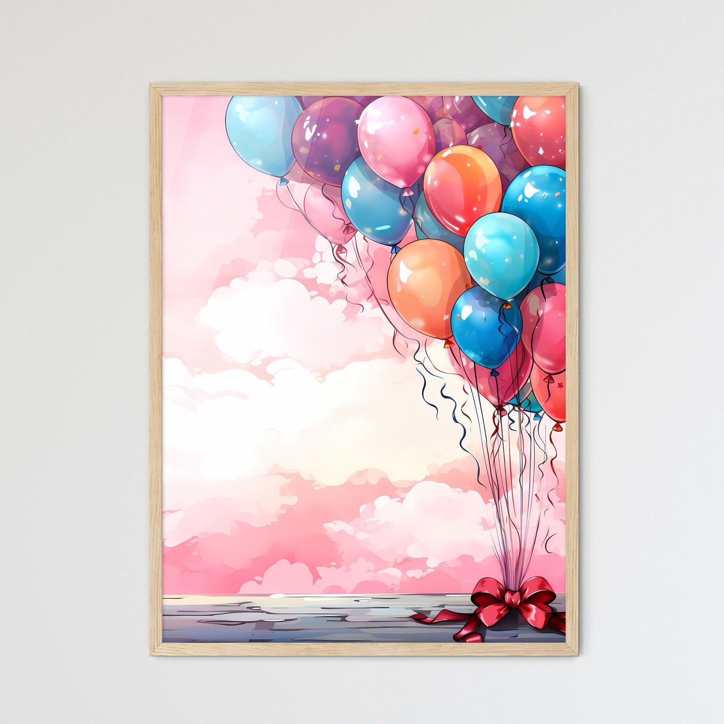 Bunch Of Balloons In The Sky Art Print Default Title