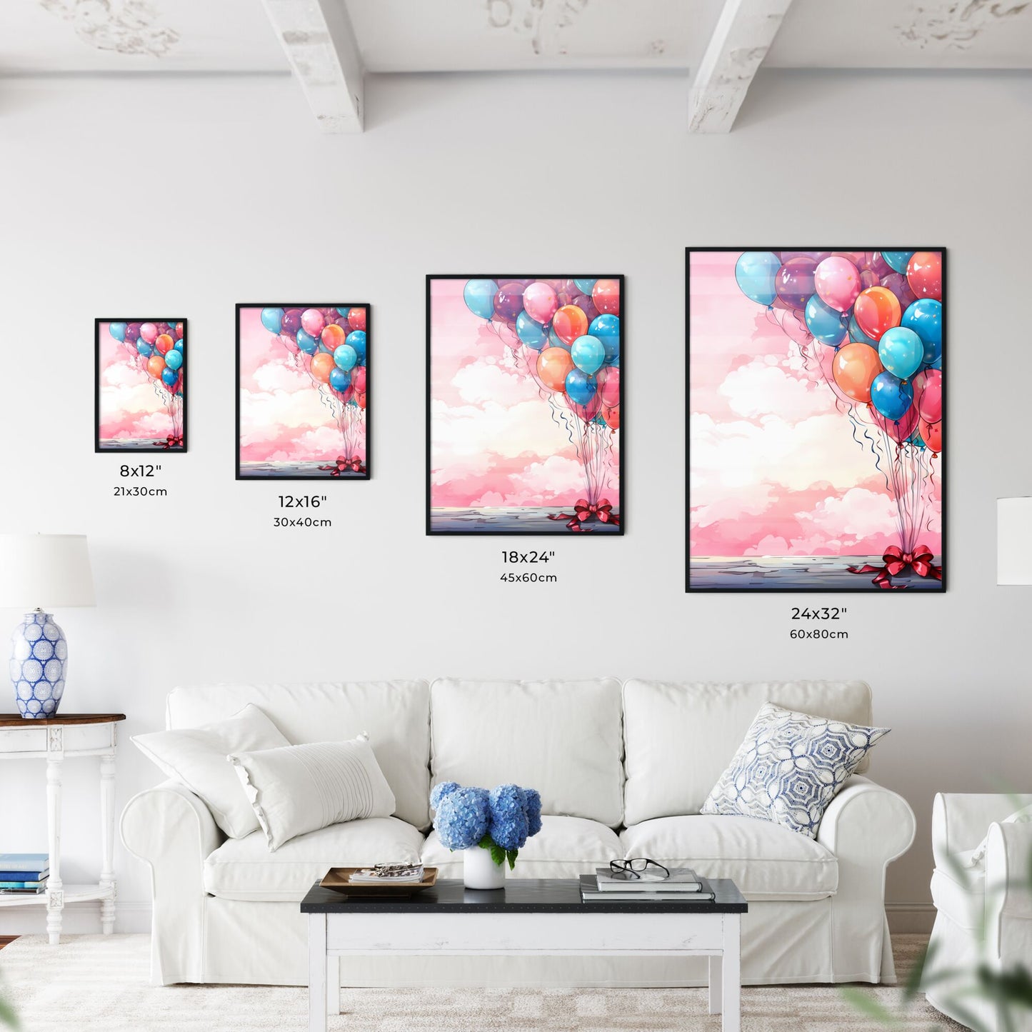 Bunch Of Balloons In The Sky Art Print Default Title