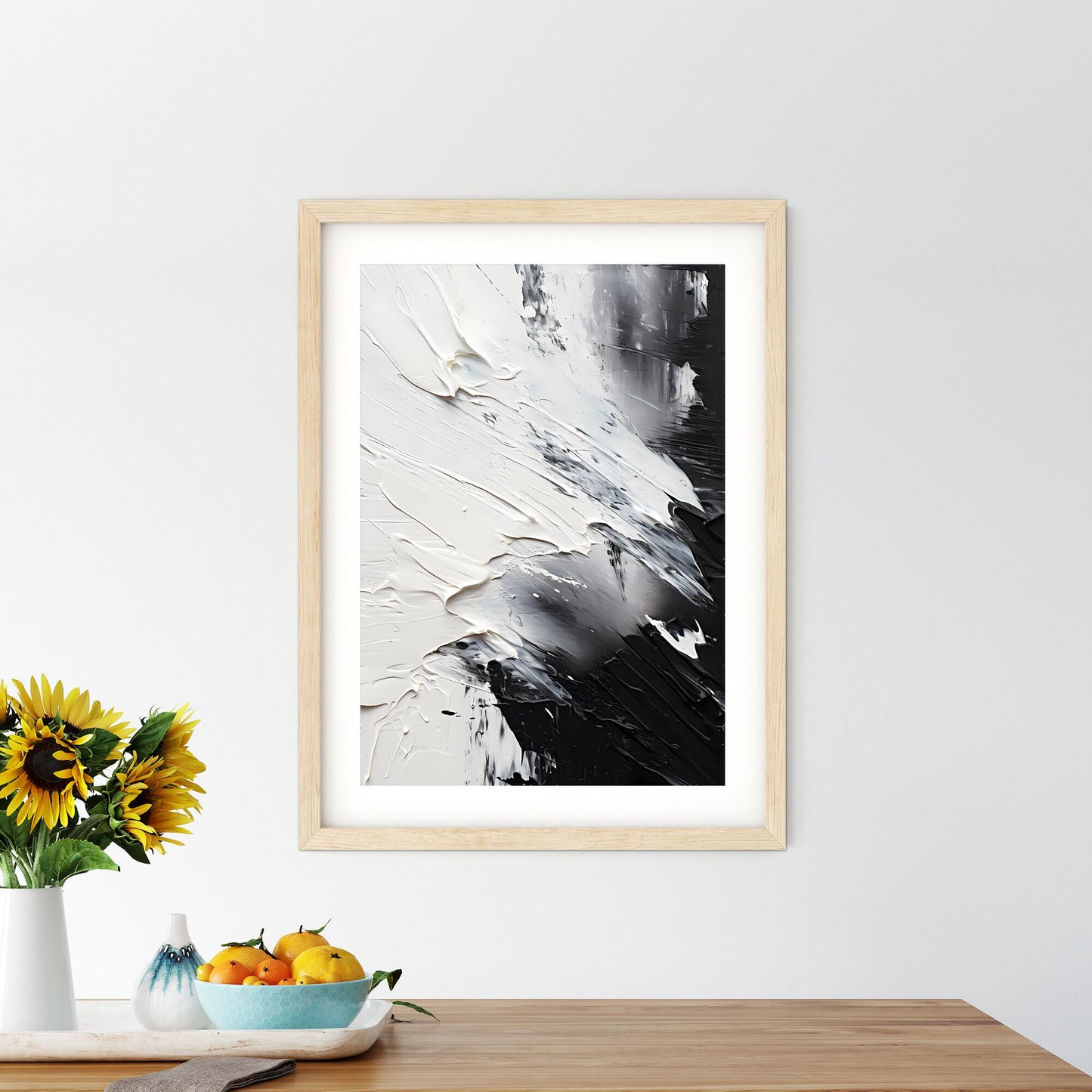 White And Black Paint On A Surface Art Print Default Title