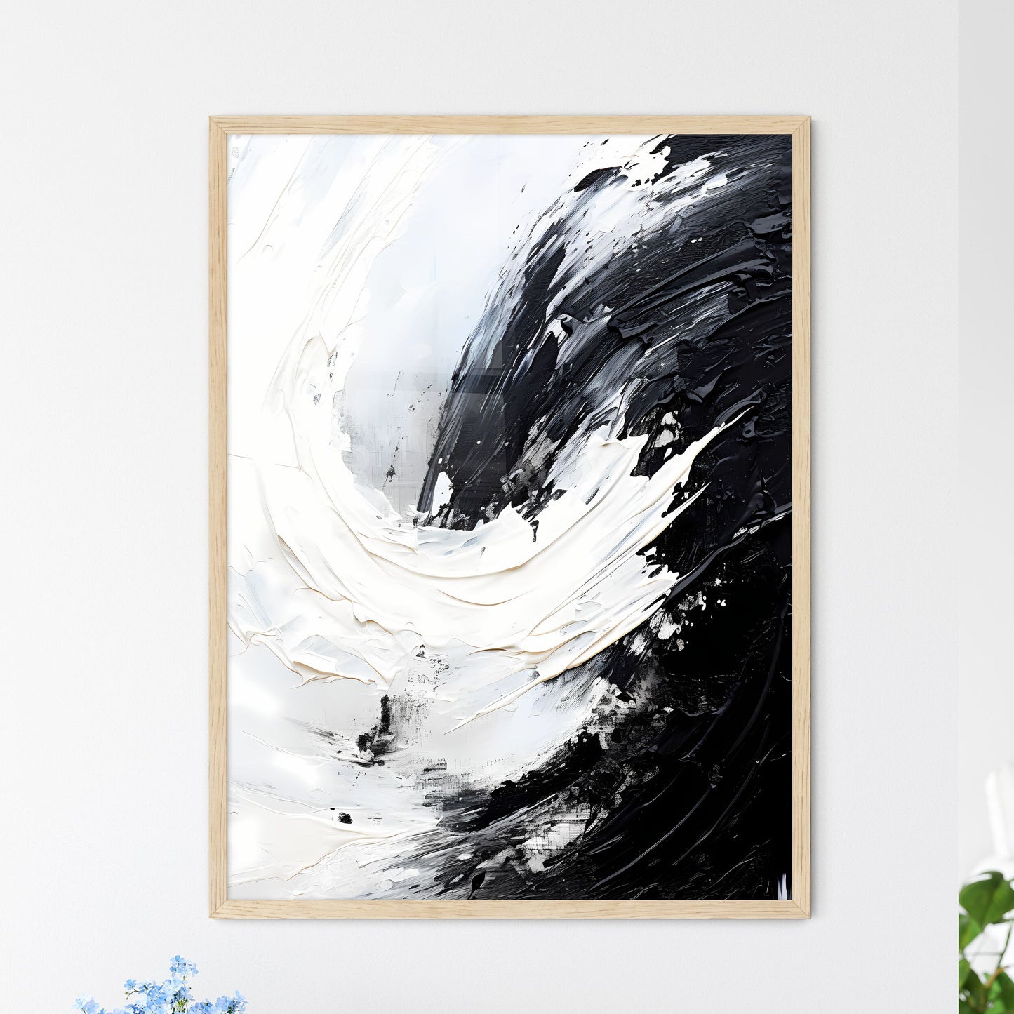 Black And White Brushstroke Art Print Default Title