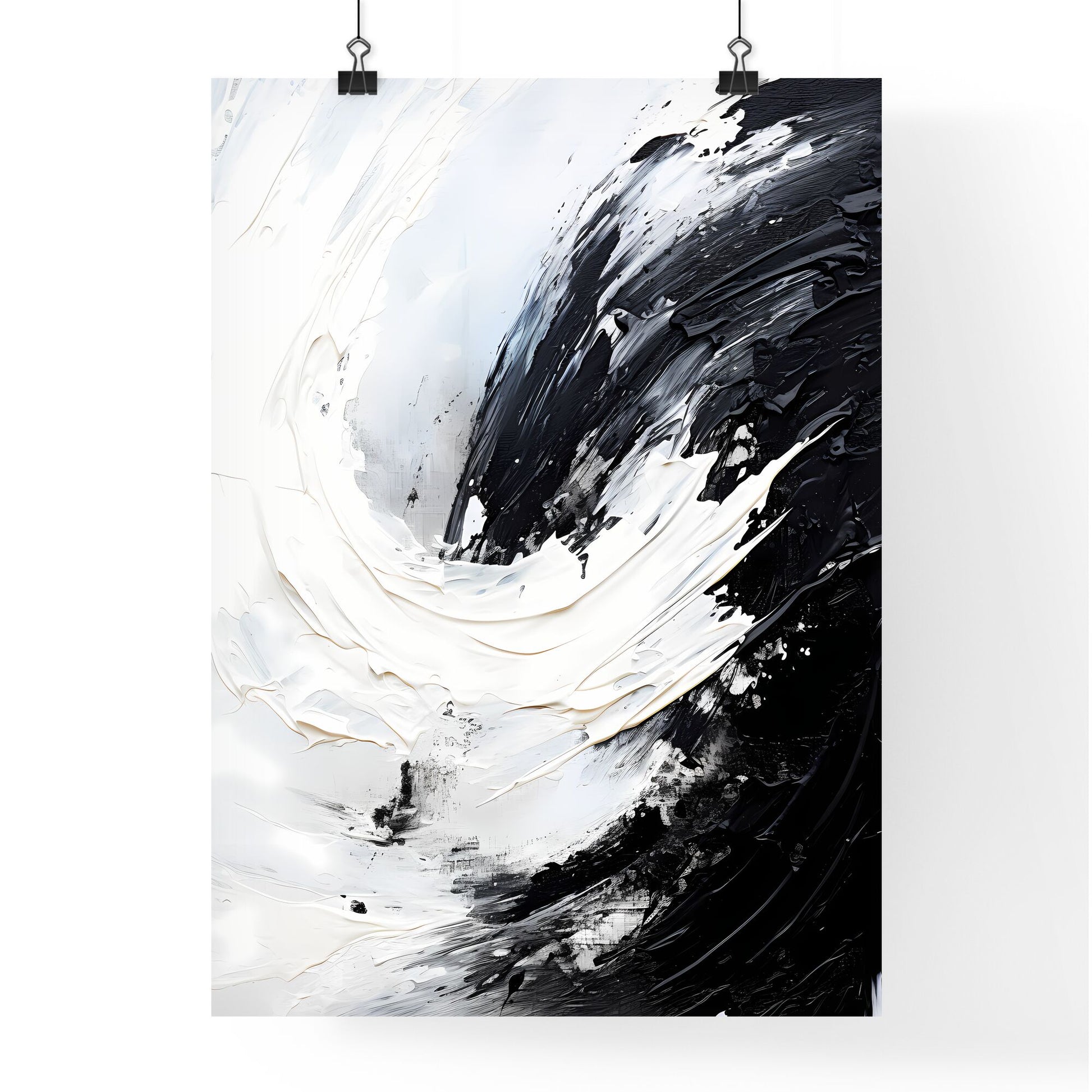 Black And White Brushstroke Art Print Default Title