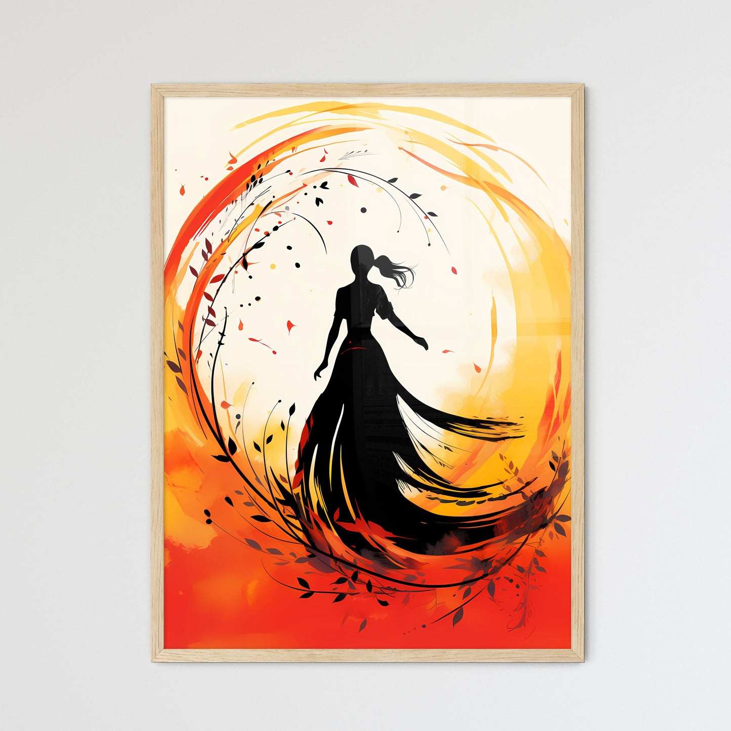 Silhouette Of A Woman In A Long Dress Art Print Default Title