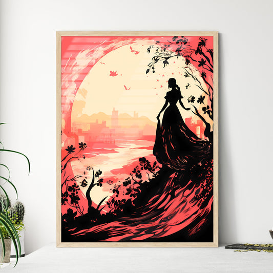 Silhouette Of A Woman In A Long Dress Art Print Default Title