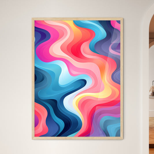 Colorful Background With Wavy Lines Art Print Default Title
