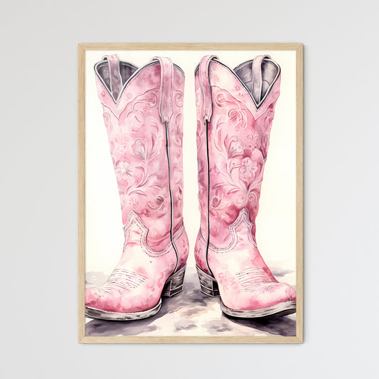 Pair Of Pink Cowboy Boots Art Print Default Title