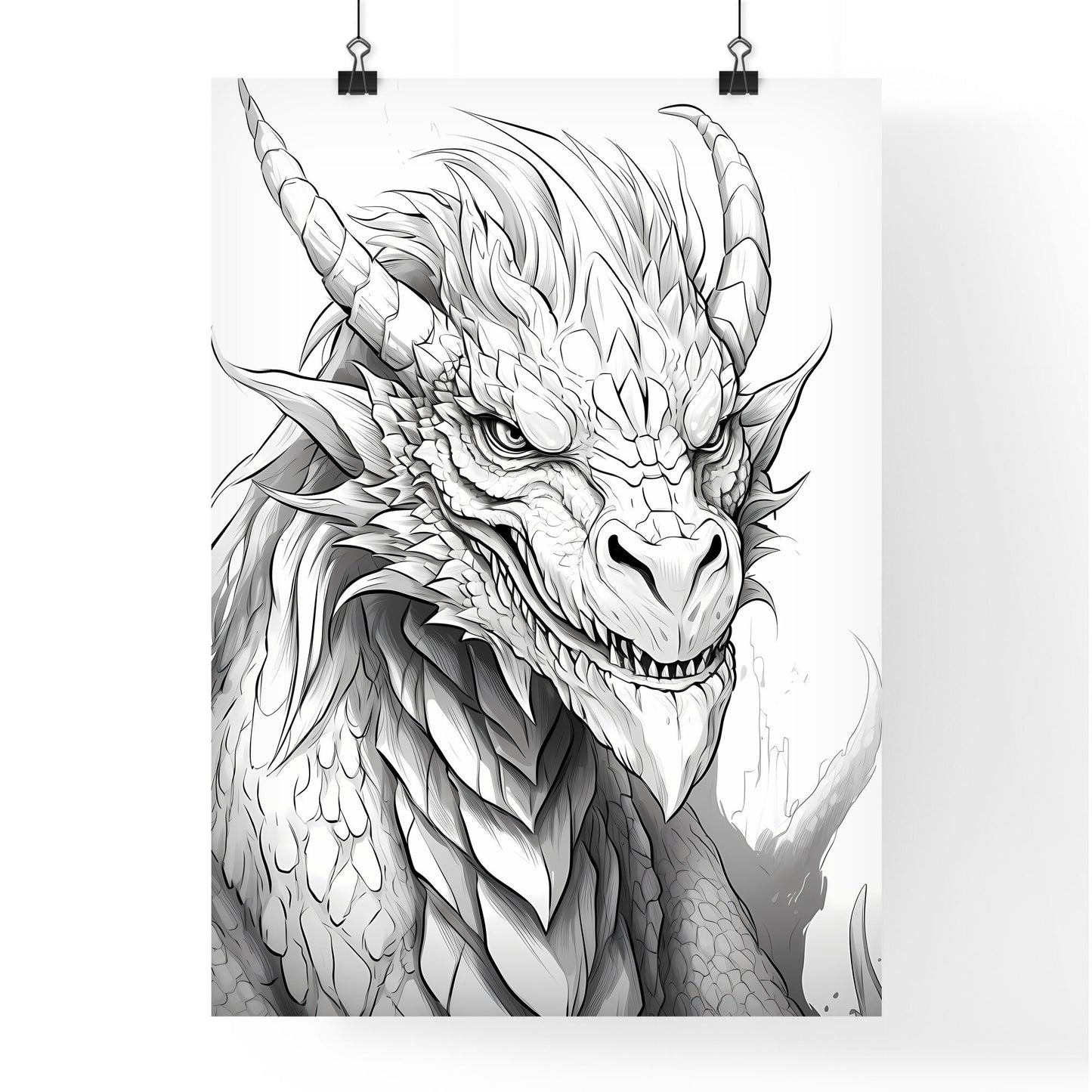 Drawing Of A Dragon Art Print Default Title