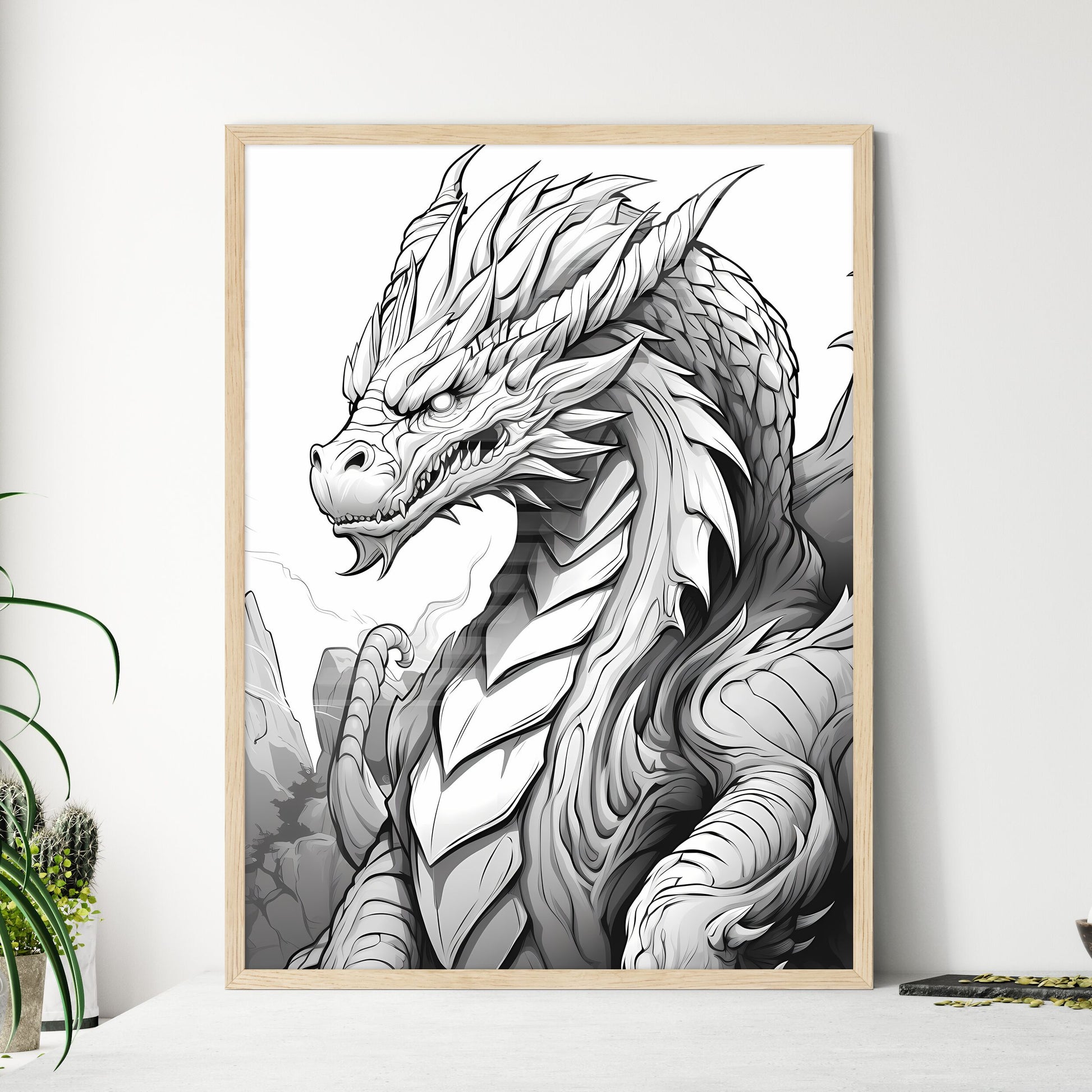 Dragon drawing print