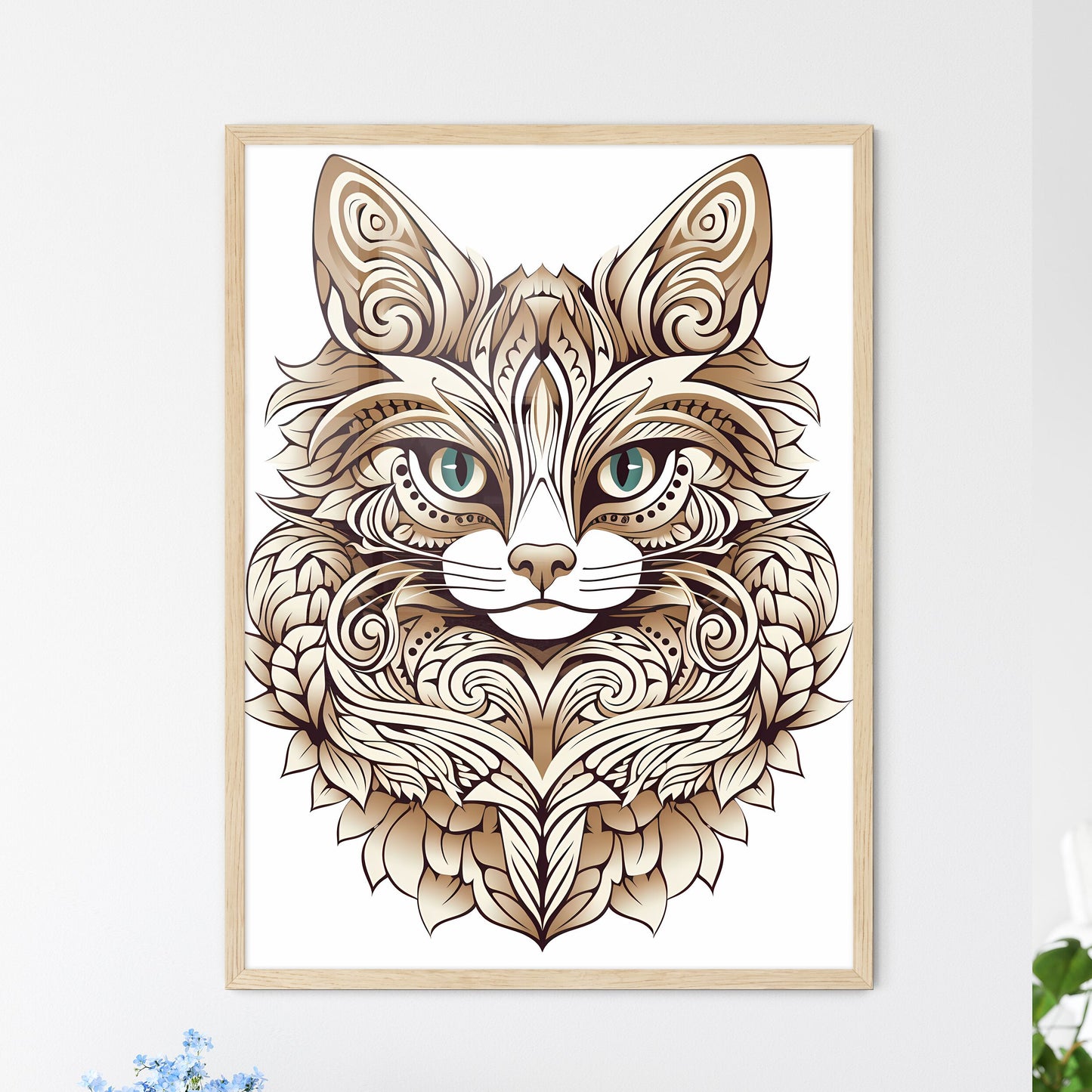 Cat With Ornate Patterns Art Print Default Title